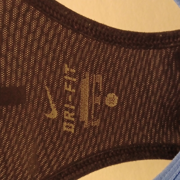 Nike dri-fit racer back black and blue top size XL reflection strips mesh - Picture 2 of 14